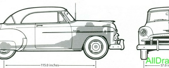 Chevrolet Bel Air (1950) (Шевроле Бел Эир (1950)) - чертежи (рисунки) автомобиля